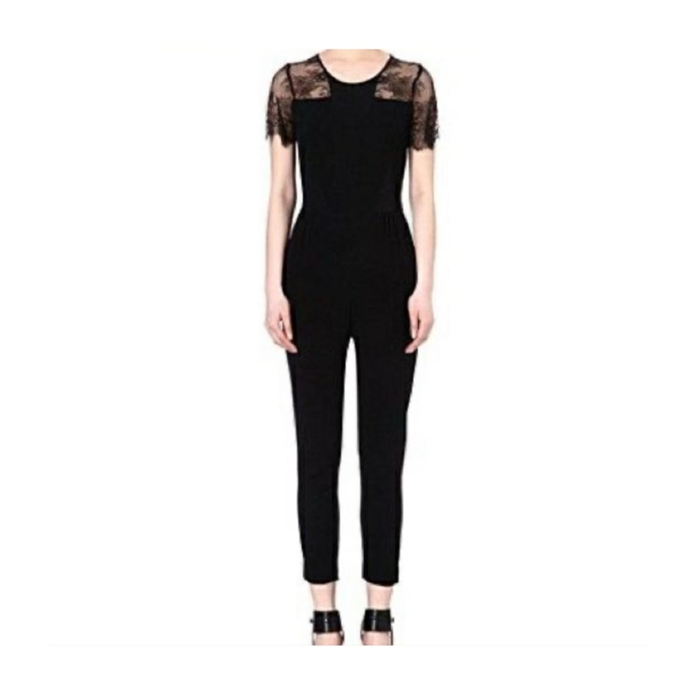 Sandro Paris silk Purete Jumpsuit, Size 36 Us 4, Black. Excellent condition